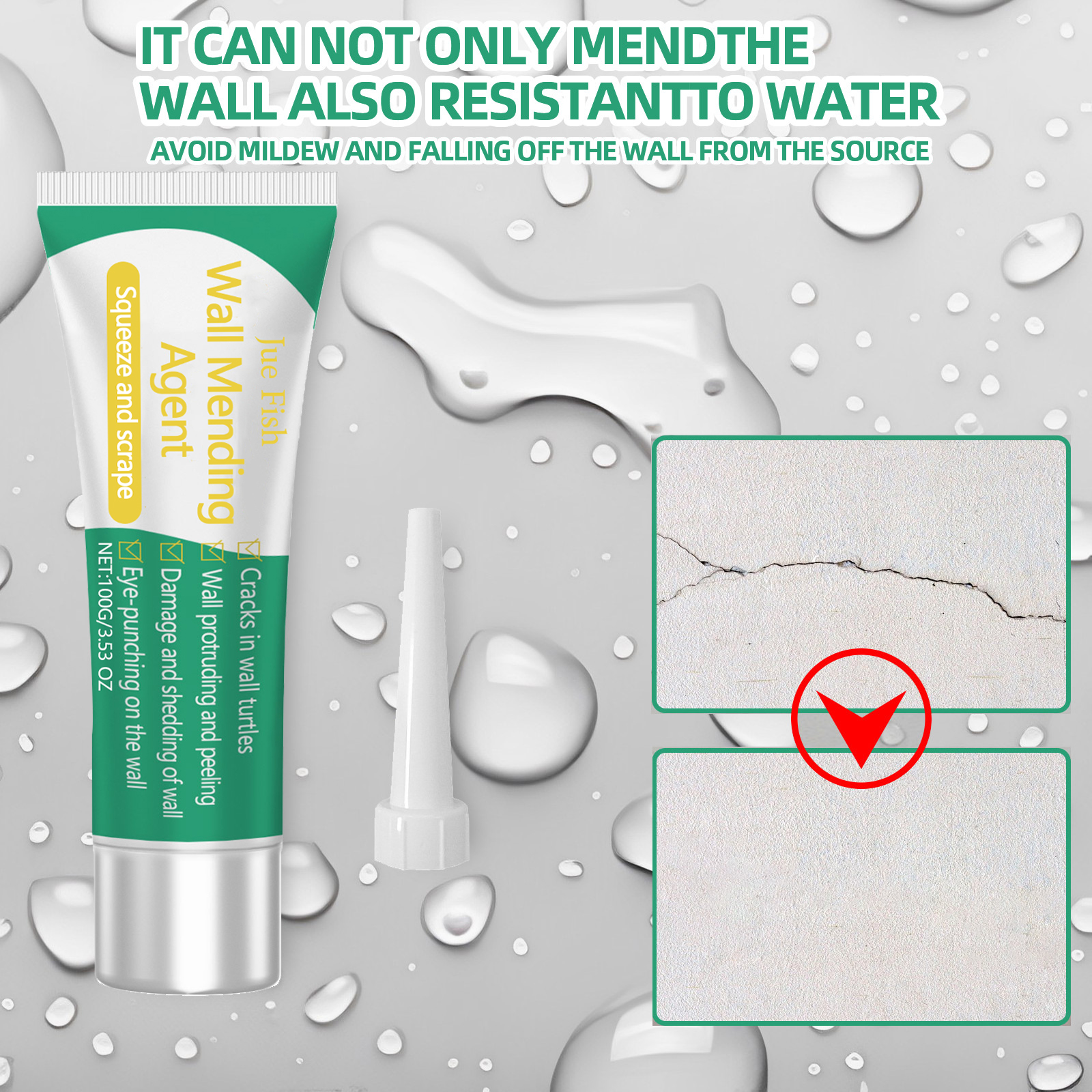 Wall Repair Cream Household Waterproof Mildew Resistant Putty Fix Nail Holes Wall Surfaces Crack Mending