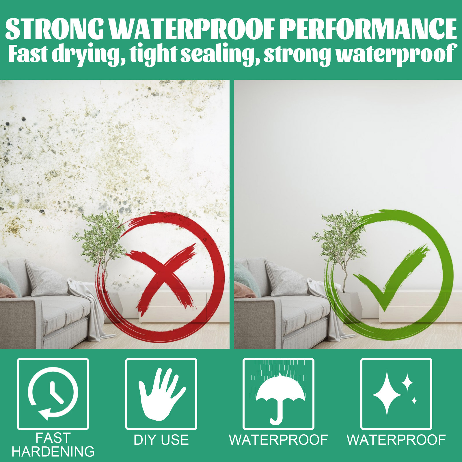 Wall Repair Cream Household Waterproof Mildew Resistant Putty Fix Nail Holes Wall Surfaces Crack Mending