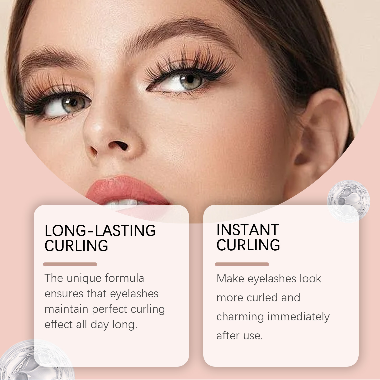 (Light Brown) Curling Stereoscopic Mascara Longlasting Natural Modify Eyelash Curve Delicate Smooth AntiSmudge Fine Soft Gentle Daily Cosmetic
