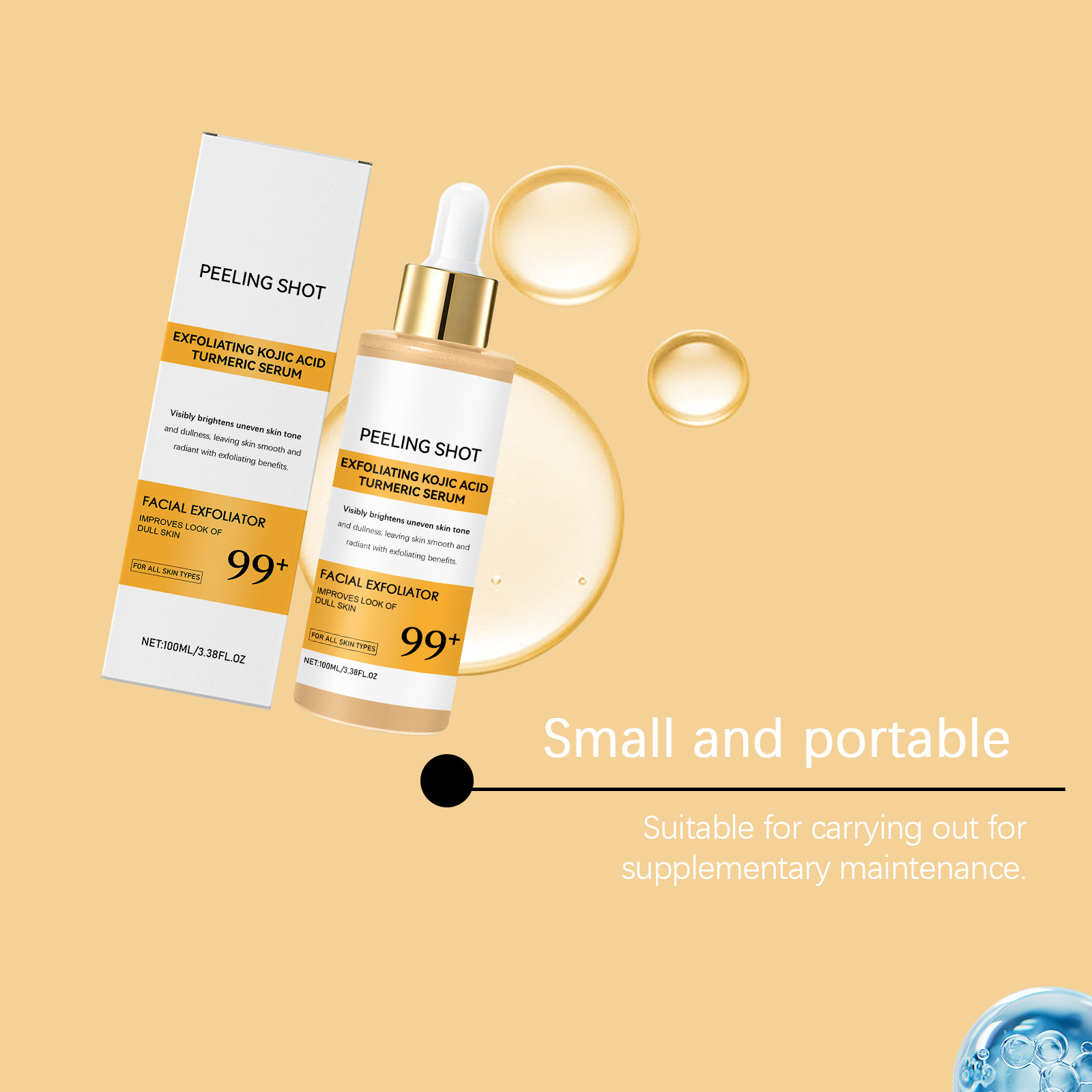 Kojic Acid Turmeric Serum Nourishes Skin Light Texture Non Sticky Soft Smooth Moisturize Facial Complexion Care Liquid