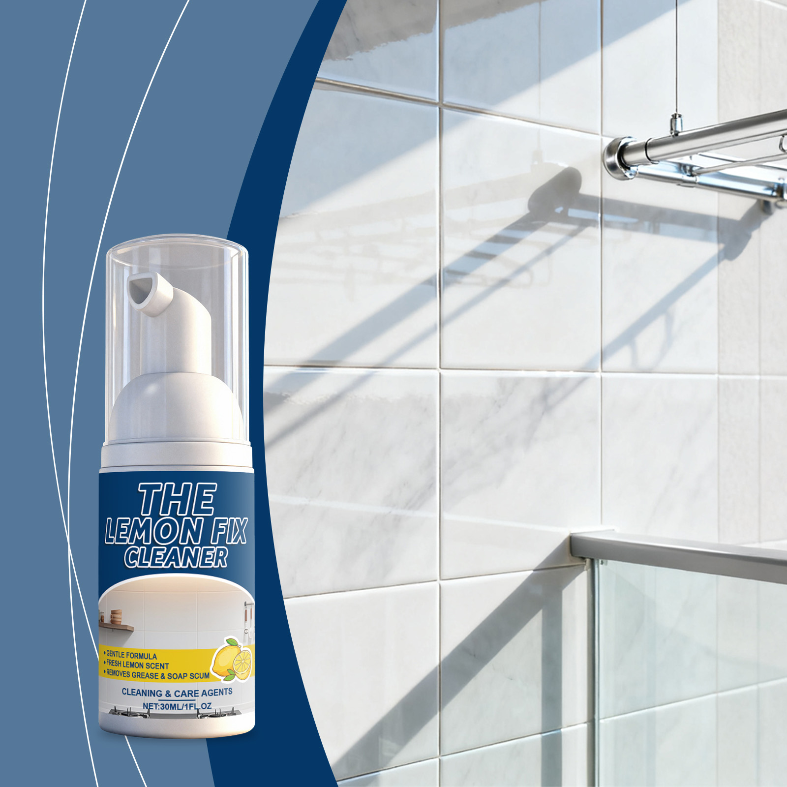 Lemon Brightening Cleaner Gloss Renew Care Spray Household Tile Remove Scratch Water Stain Dirt Surface
