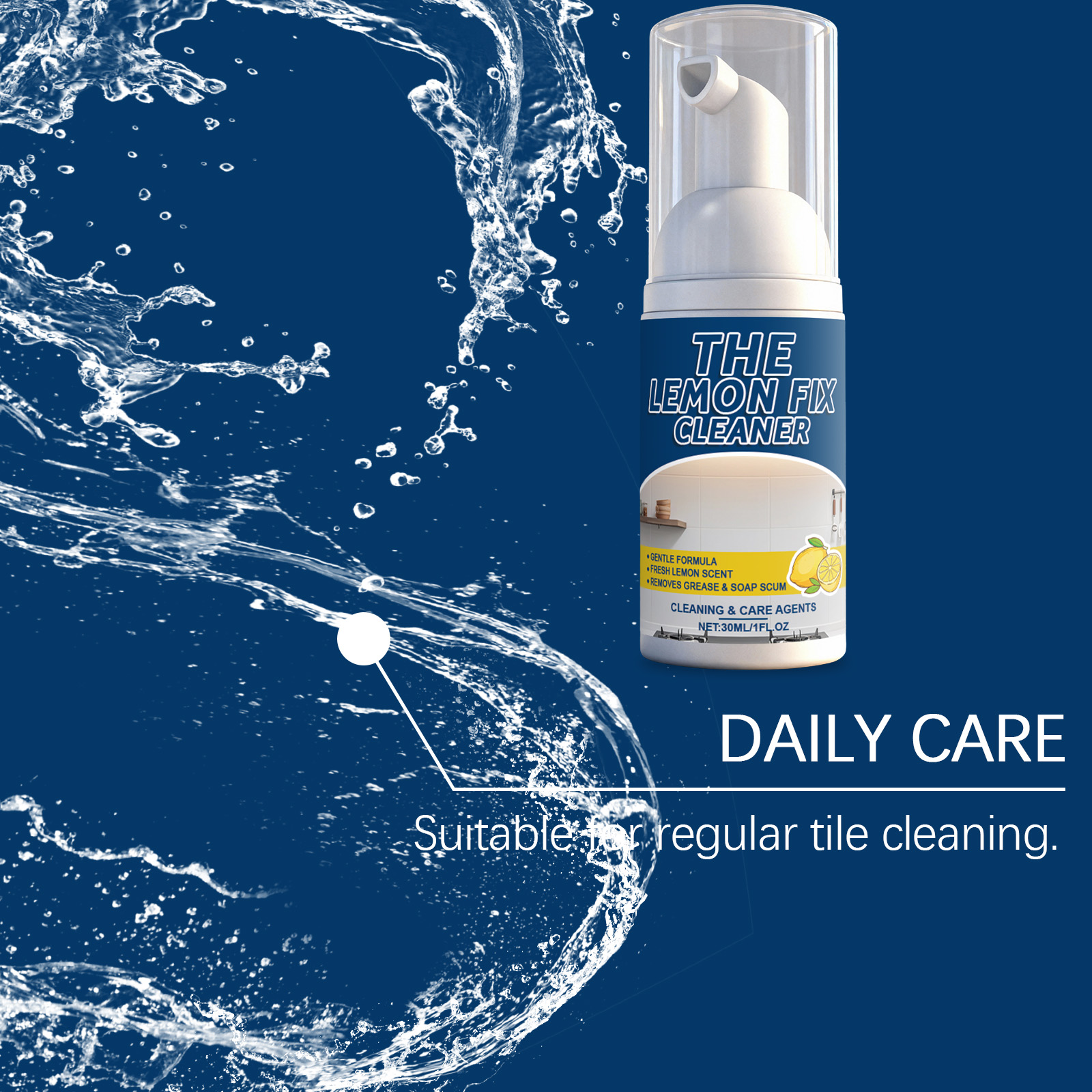 Lemon Brightening Cleaner Gloss Renew Care Spray Household Tile Remove Scratch Water Stain Dirt Surface