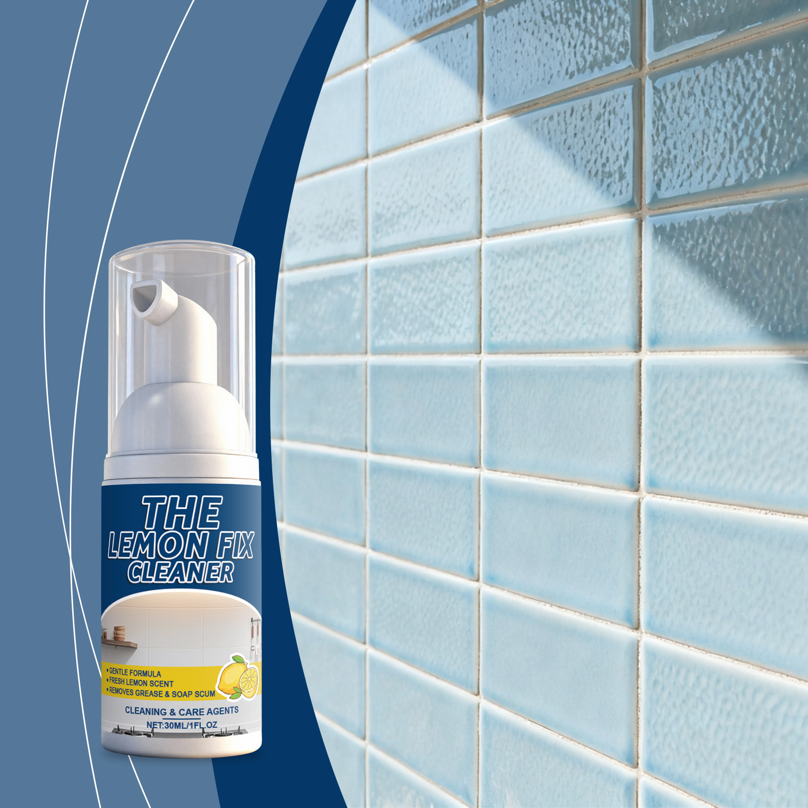 Lemon Brightening Cleaner Gloss Renew Care Spray Household Tile Remove Scratch Water Stain Dirt Surface