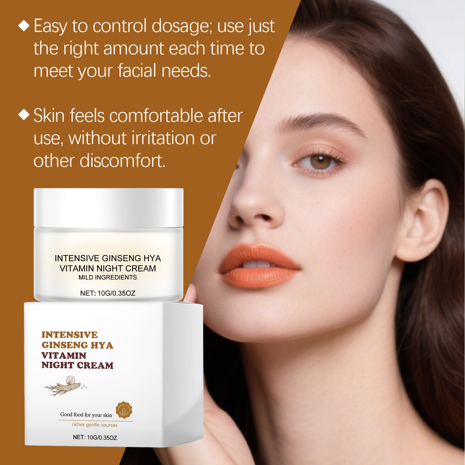 Vitamin Night Cream Hydrating Moisturizing Lightweight Easy Absorbed Tender Care Brightening For Facial Skin