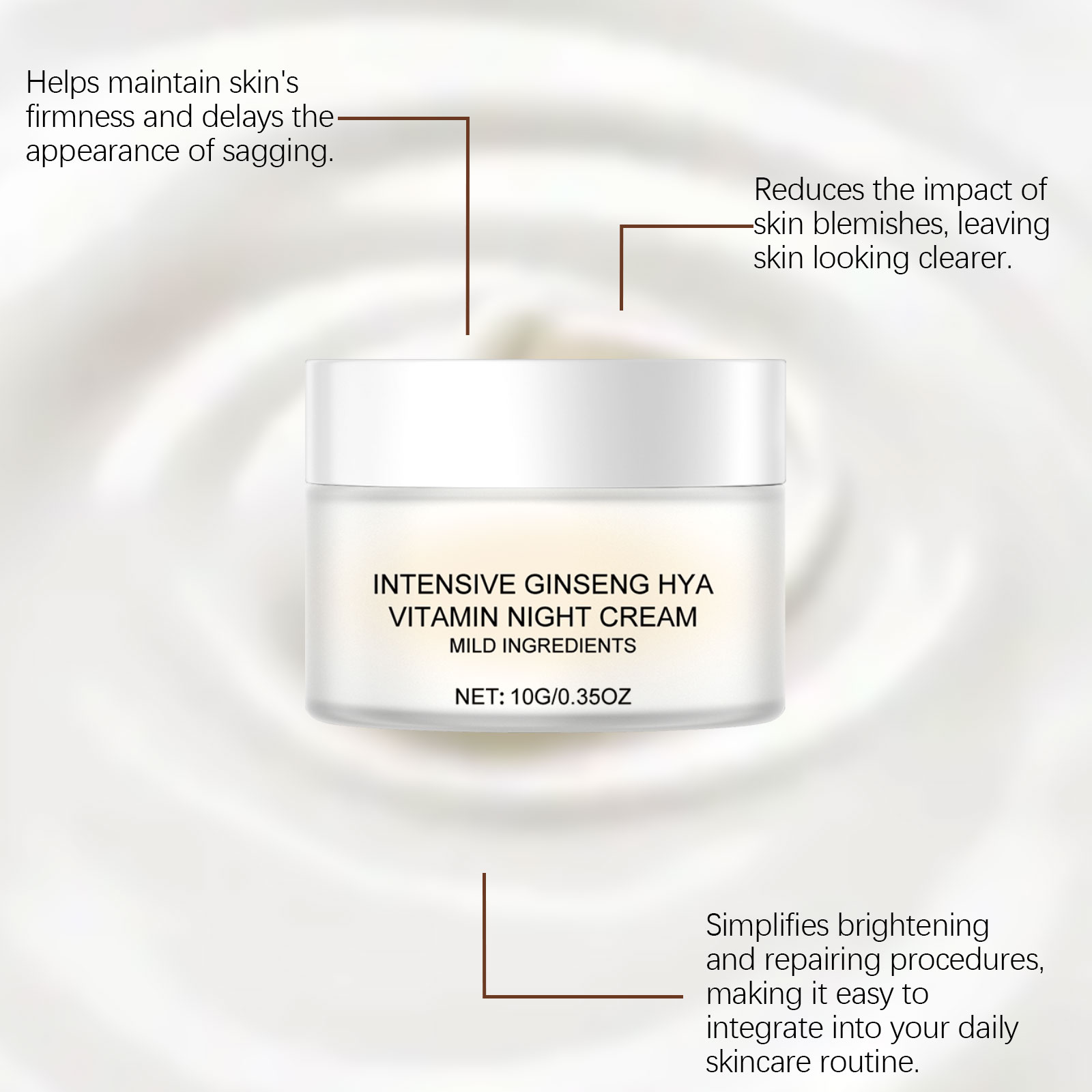 Vitamin Night Cream Hydrating Moisturizing Lightweight Easy Absorbed Tender Care Brightening For Facial Skin