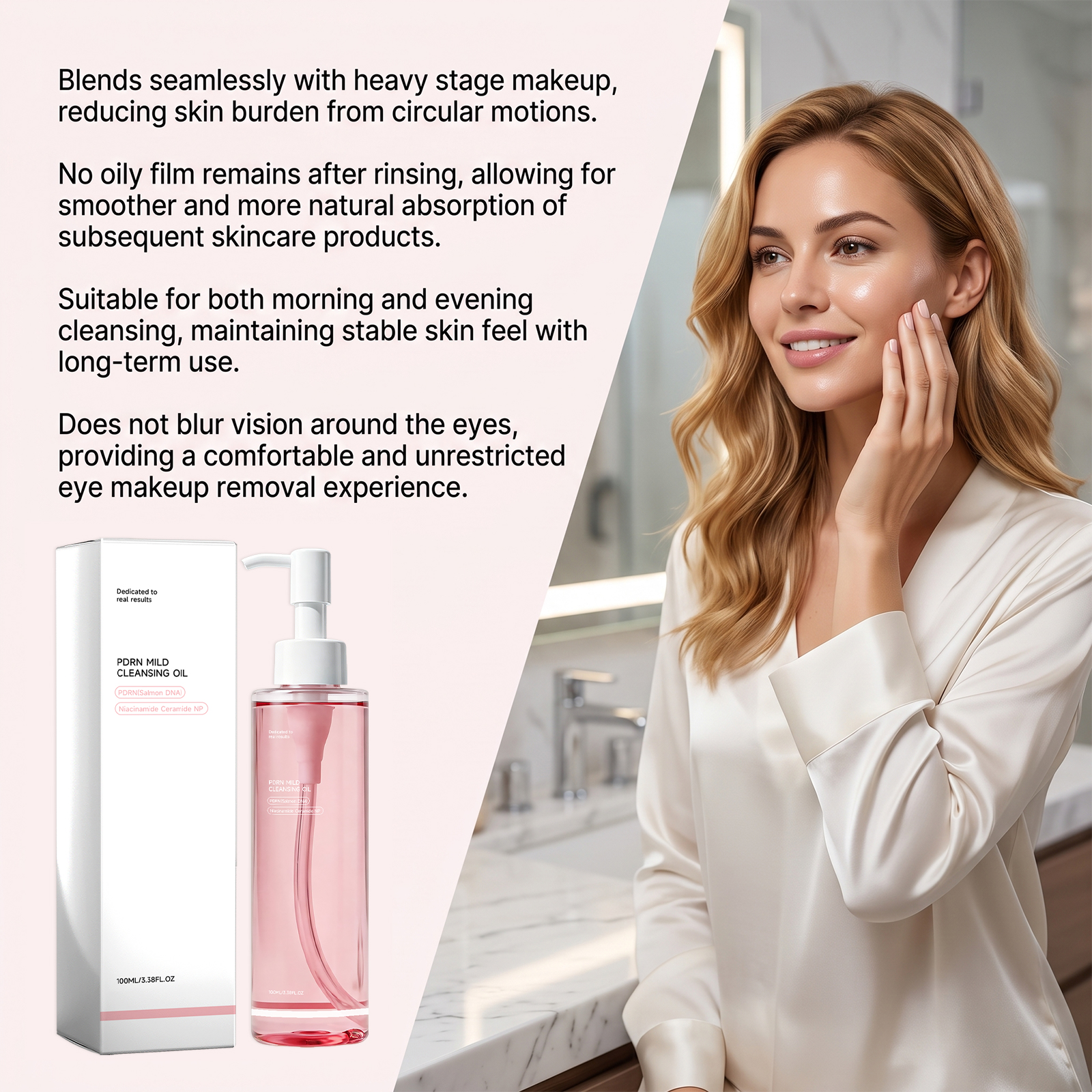 Mild Cleansing Oil Gentle Dissolve Makeup Hydrating Refreshing Soft Texture Easy Rinse Clean Facial Skin