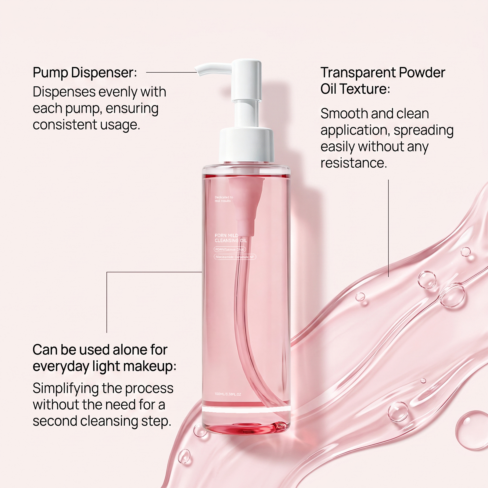 Mild Cleansing Oil Gentle Dissolve Makeup Hydrating Refreshing Soft Texture Easy Rinse Clean Facial Skin