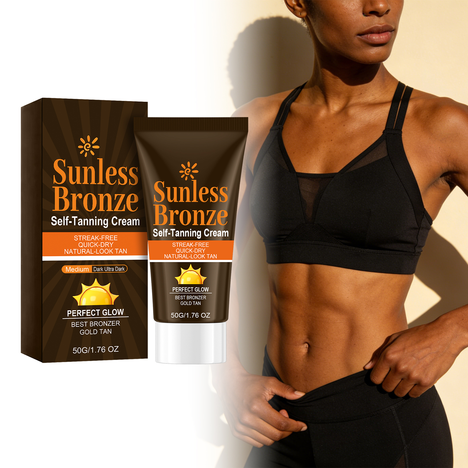 Self Tanning Cream Create Natural Bronze Wheat Skin Summer Even Bright Skin Light Smooth Texture