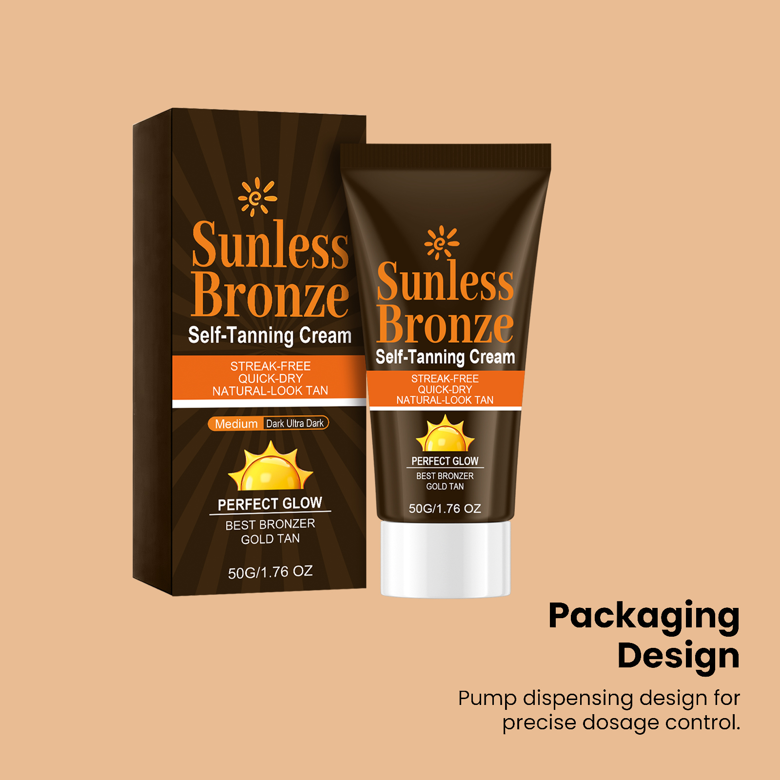 Self Tanning Cream Create Natural Bronze Wheat Skin Summer Even Bright Skin Light Smooth Texture