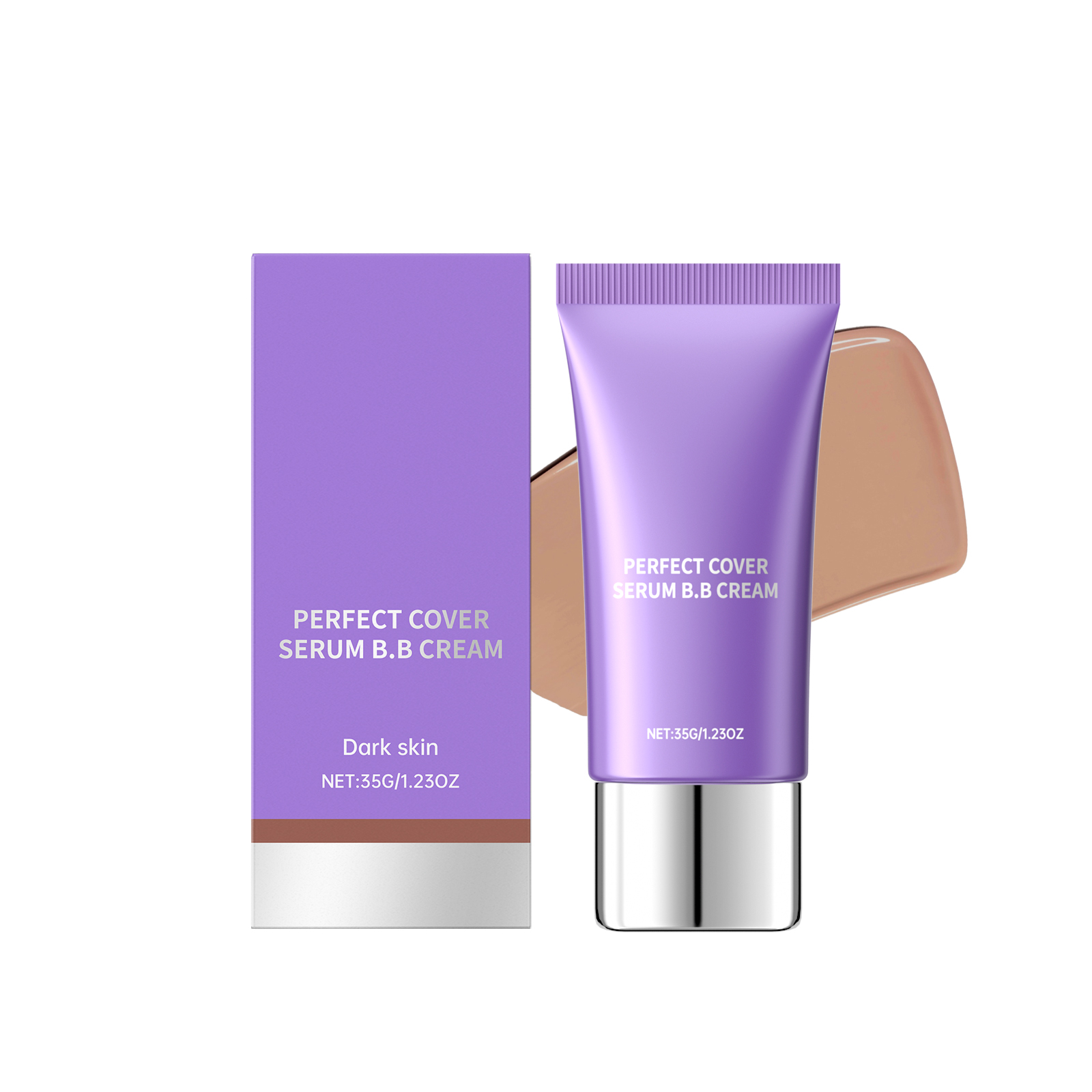 (Deep Skin Tone) Natural Color Moisturizing Essence Bb Cream Lightweight Hydrating Matte Translucent Suitable For Oily And Dry Skin Portable Facial Base