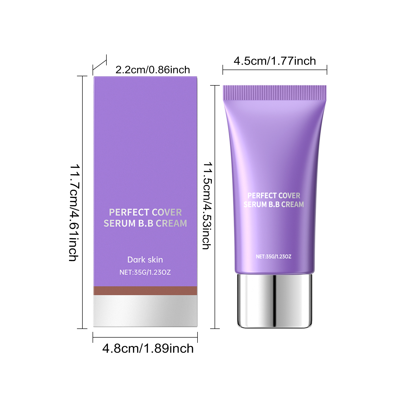 (Deep Skin Tone) Natural Color Moisturizing Essence Bb Cream Lightweight Hydrating Matte Translucent Suitable For Oily And Dry Skin Portable Facial Base