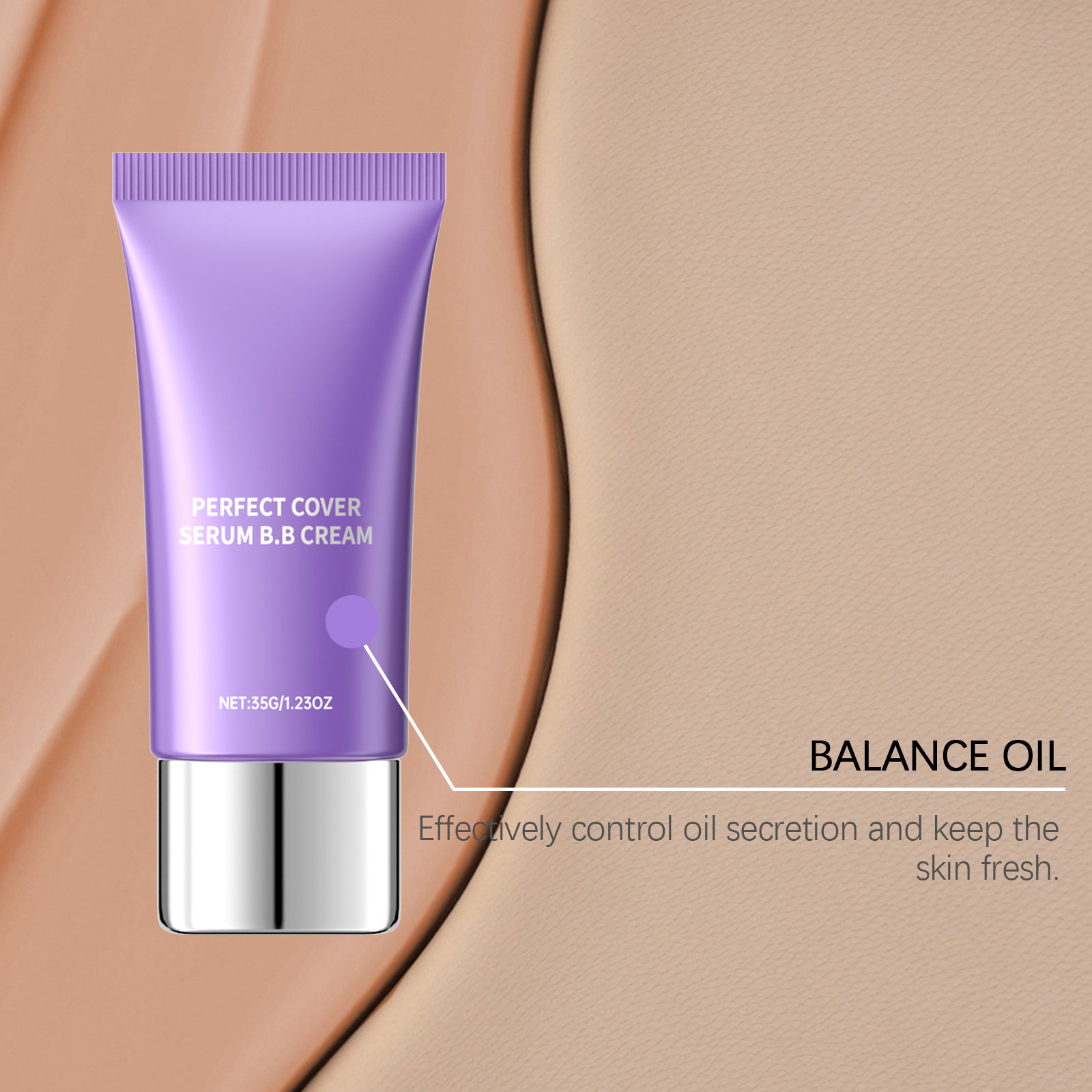 (Deep Skin Tone) Natural Color Moisturizing Essence Bb Cream Lightweight Hydrating Matte Translucent Suitable For Oily And Dry Skin Portable Facial Base