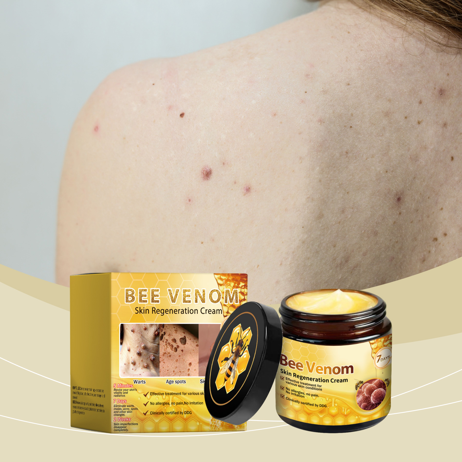 Bee Venom Skin Care Cream Body Skin Cleaning Remove Warts Smooth Skin Care Ointment