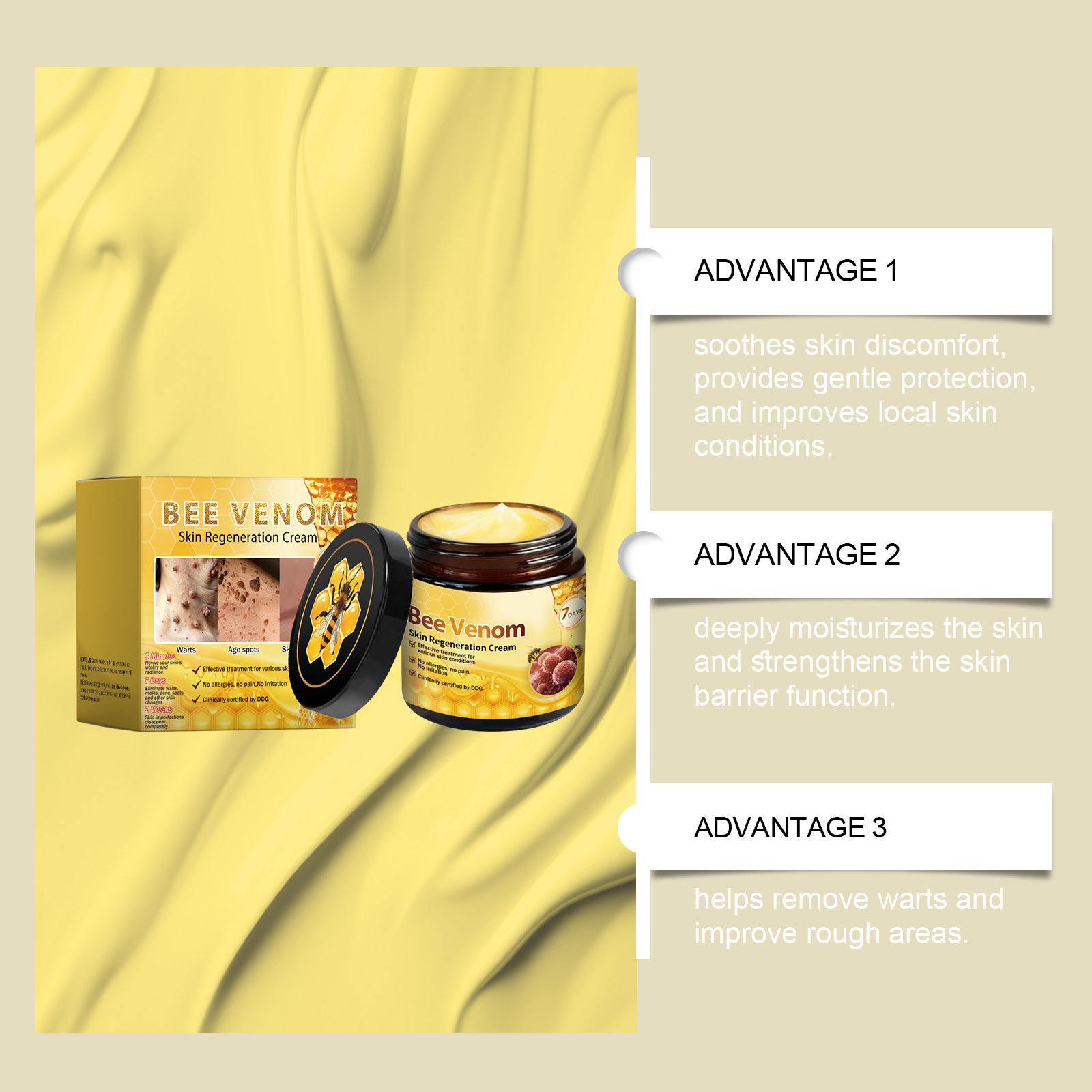 Bee Venom Skin Care Cream Body Skin Cleaning Remove Warts Smooth Skin Care Ointment