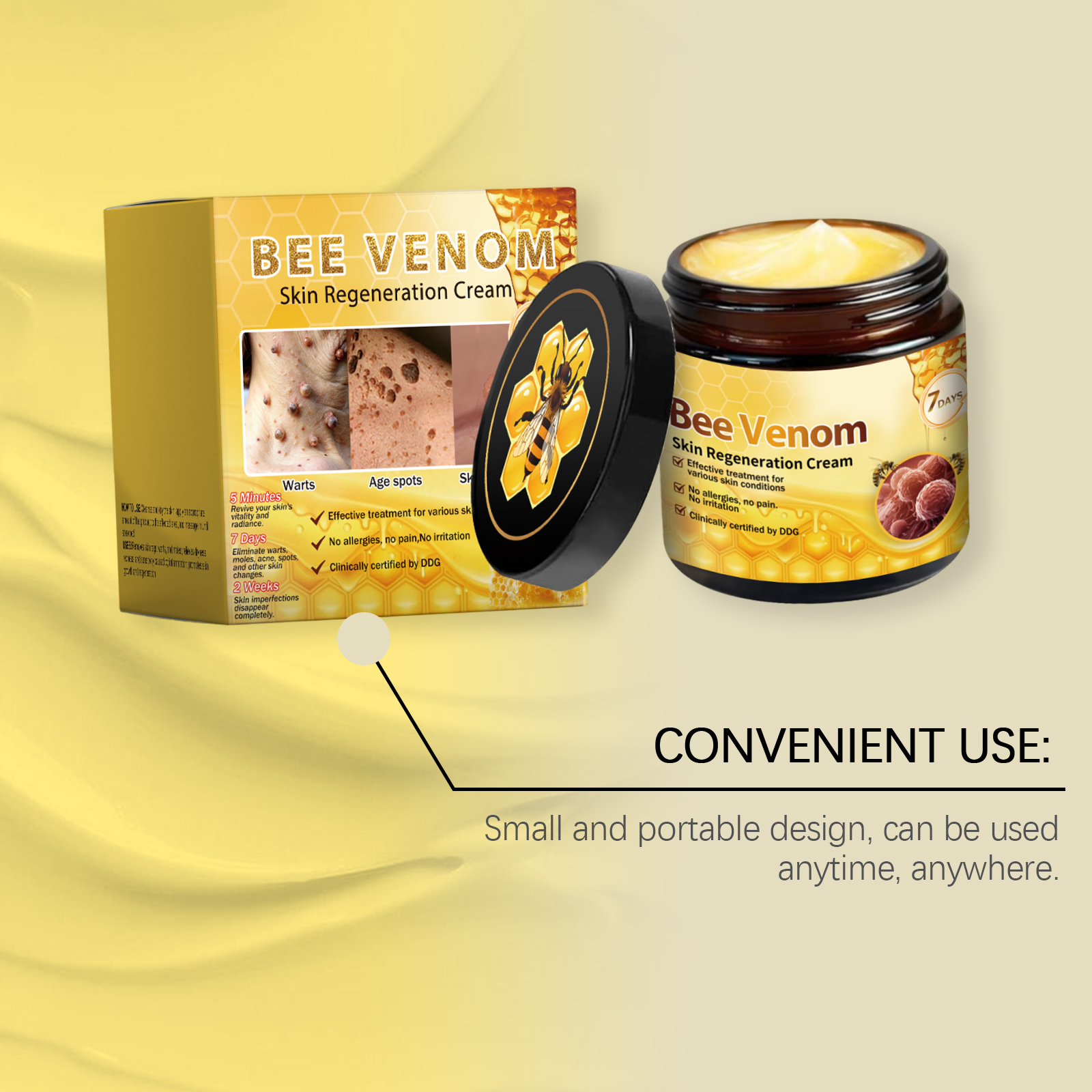 Bee Venom Skin Care Cream Body Skin Cleaning Remove Warts Smooth Skin Care Ointment