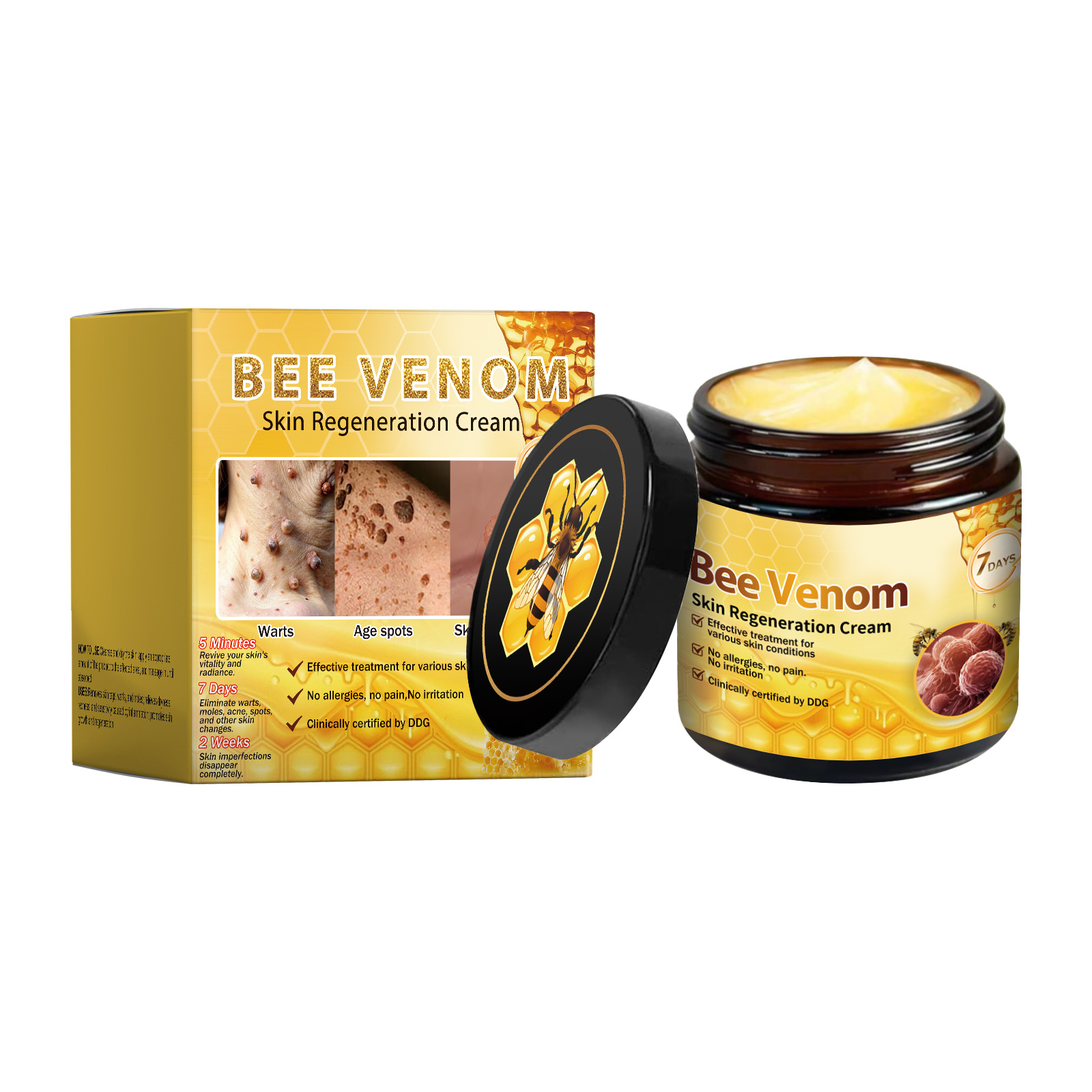 Bee Venom Skin Care Cream Body Skin Cleaning Remove Warts Smooth Skin Care Ointment