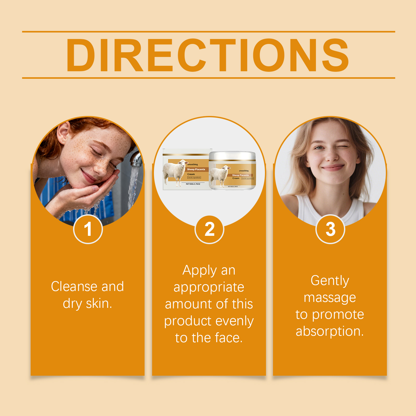 Placenta Extract Moisturizing Cream Mild Formula Daily Care Facial Skin Hydrated Delicate Smooth Bright Complexion