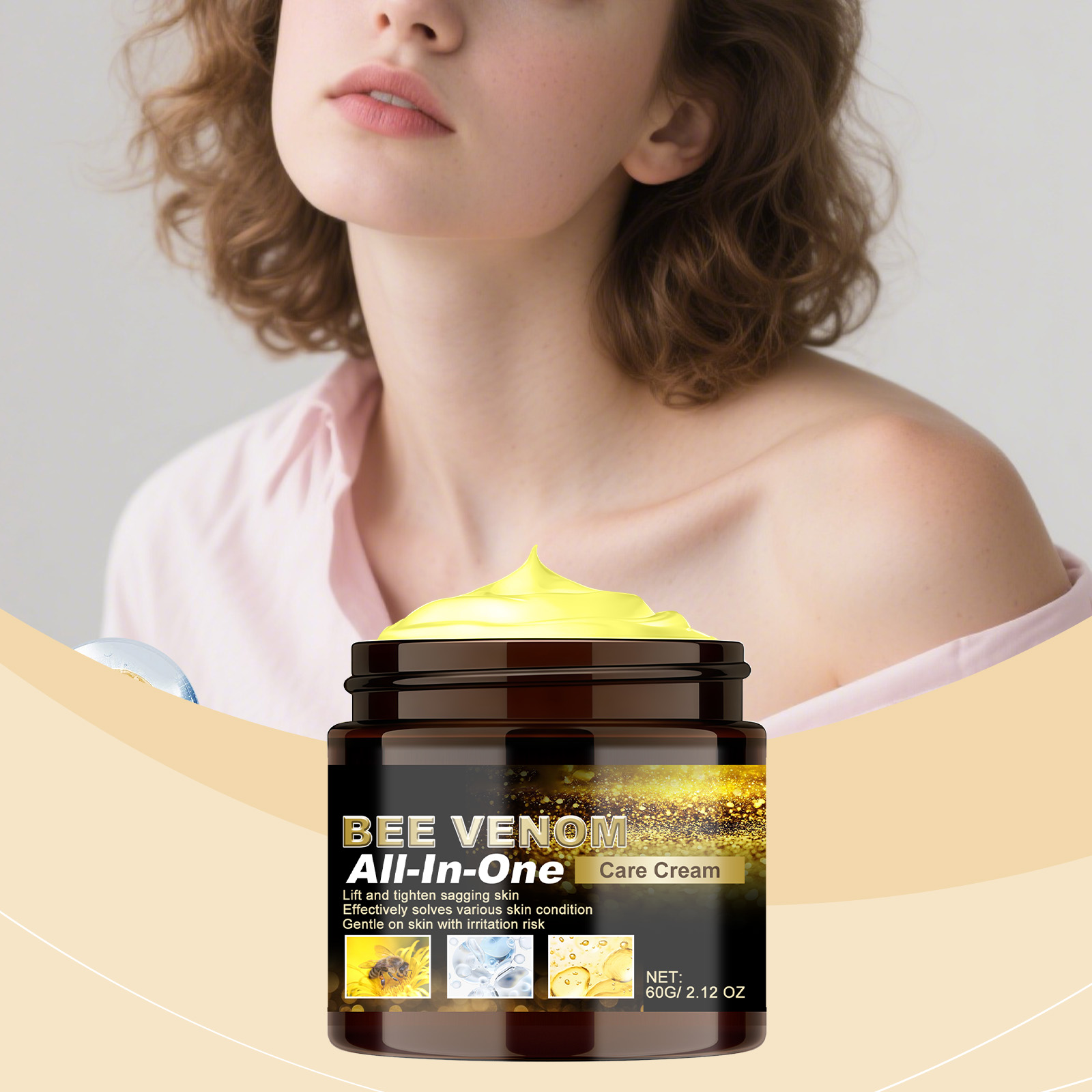 Bee Venom Multi-effect Care Cream Mild Comfort Tender Body Skin Refreshing Non-sticky Moisturizing Delicate Skin