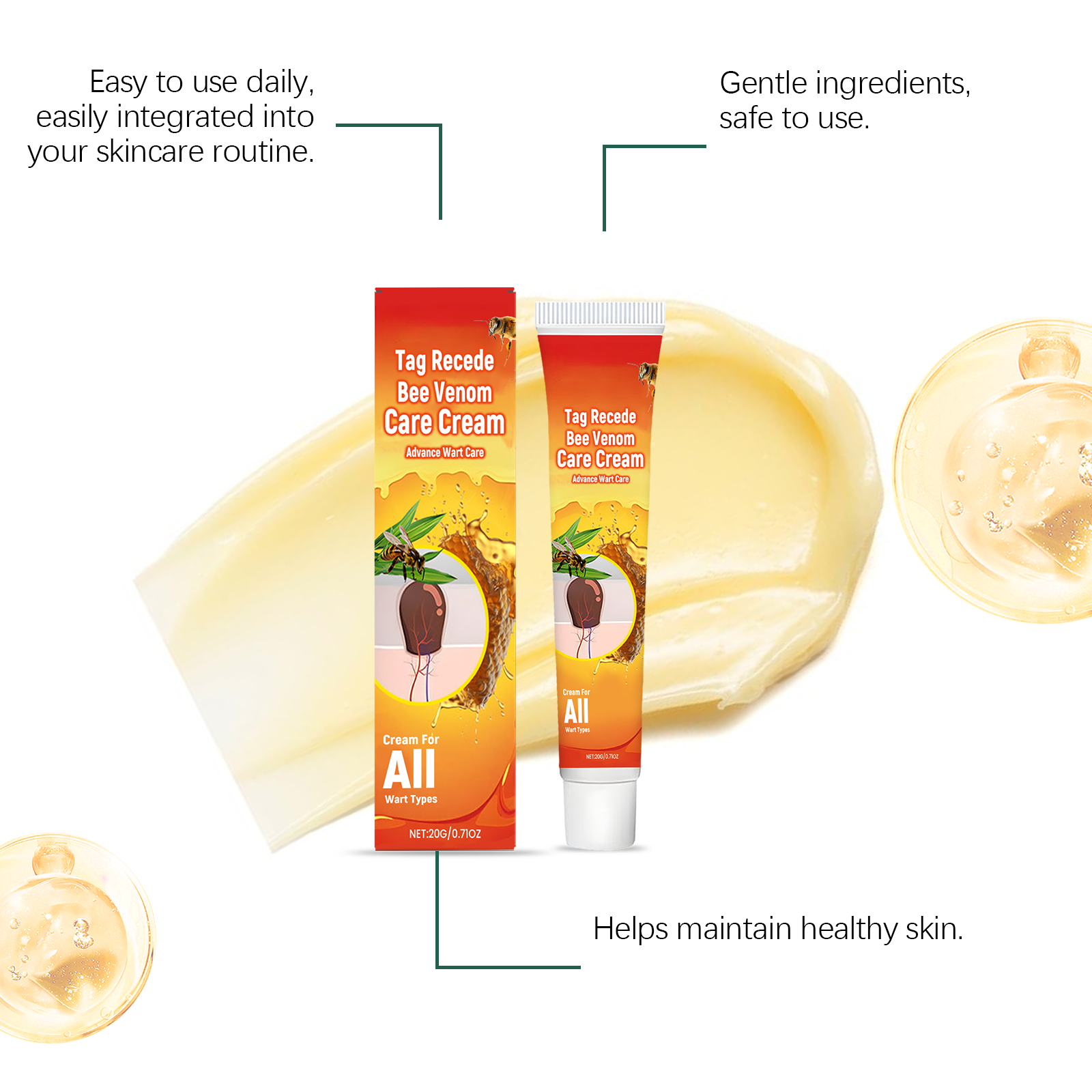 Bee Venom Care Cream Mild Formula Nourishes Skin Tenderly Protects Smooth Refreshing Easy Smear Body Care Lotion