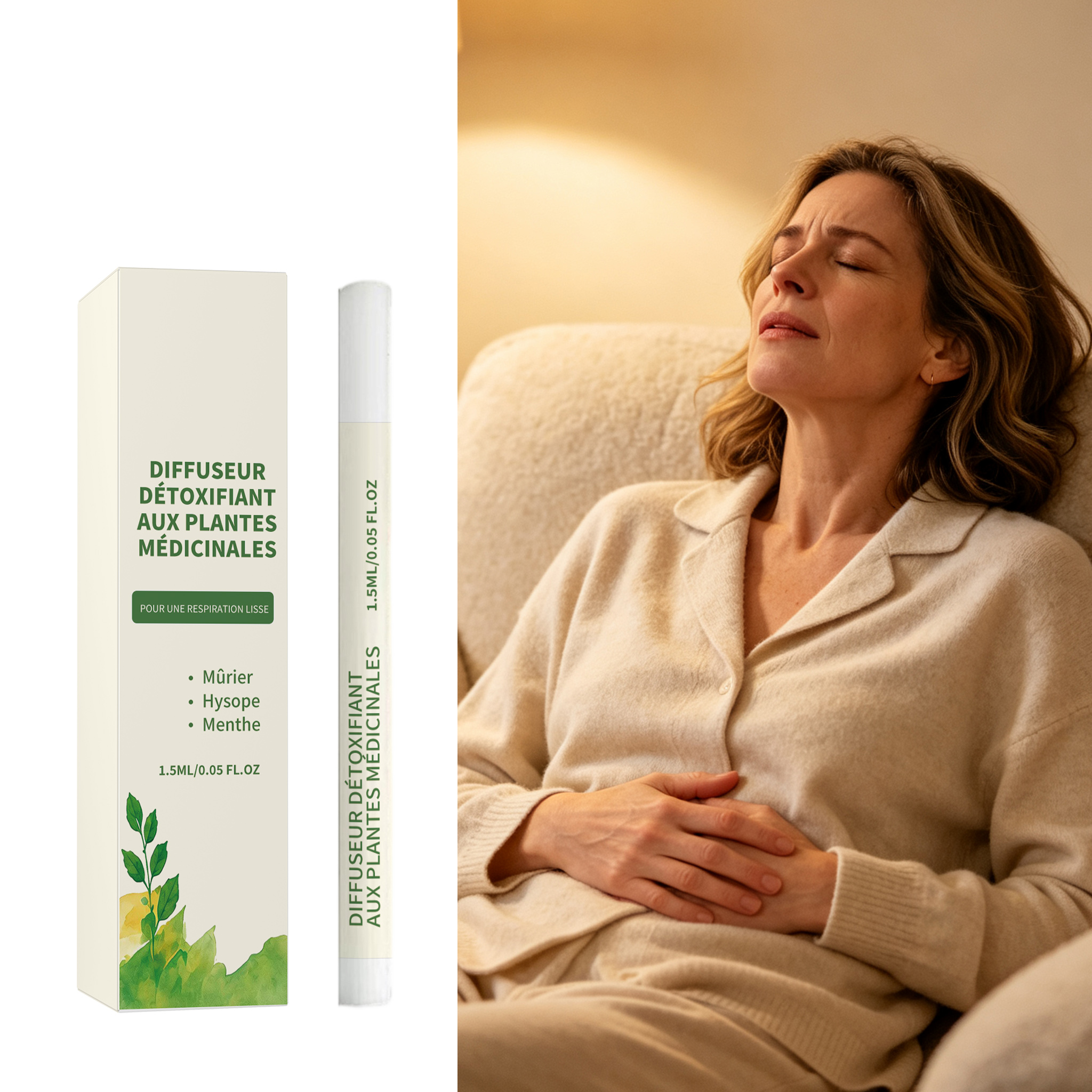 Herbal Aroma Inhalation Stick Mild Ingredients Moisturize Body Comfort Fresh Daily Portable Compact Care Wand