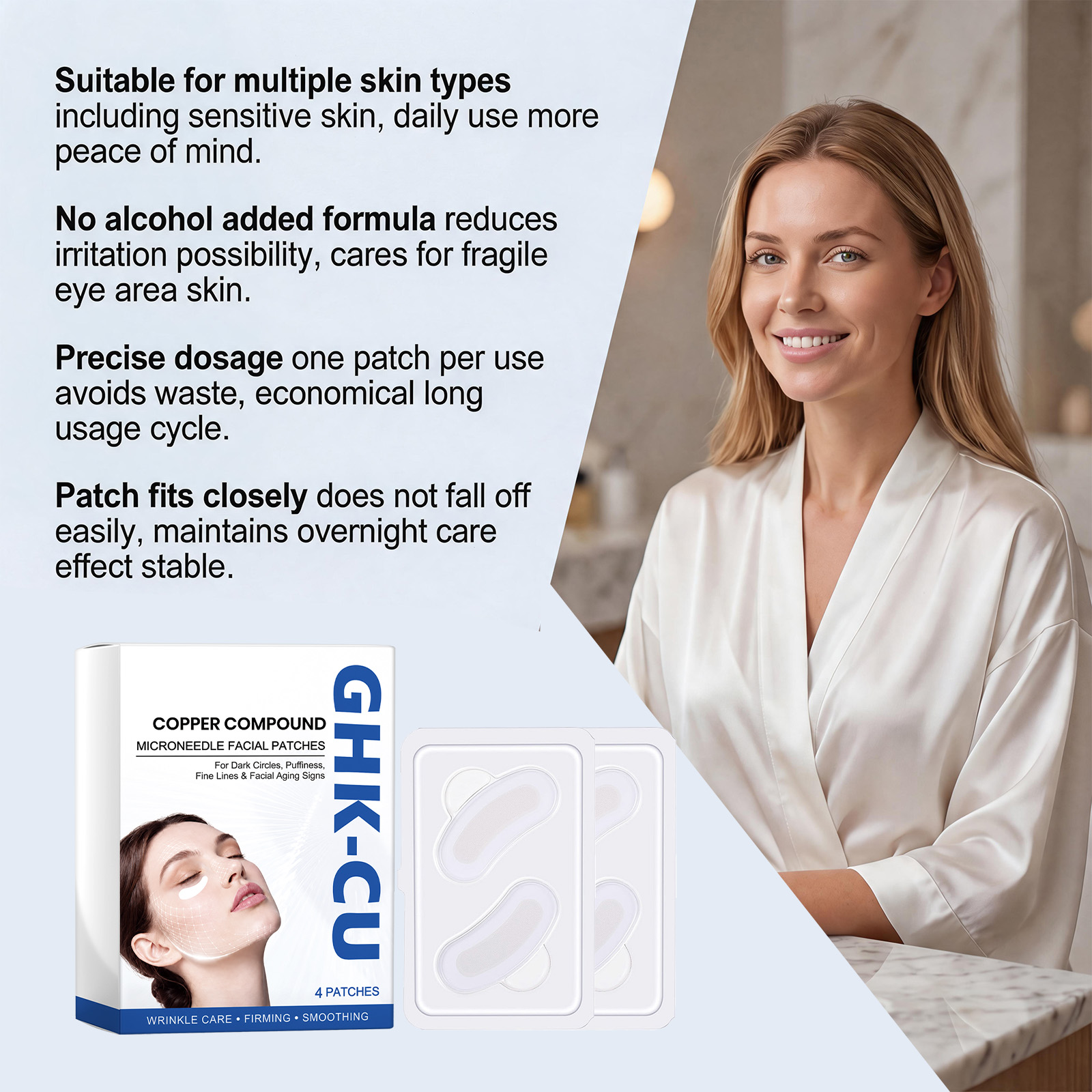 Eye Bright Care Patch Thin Breathable Snug Durable Mild Skinfriendly Eye Moist Home Essential