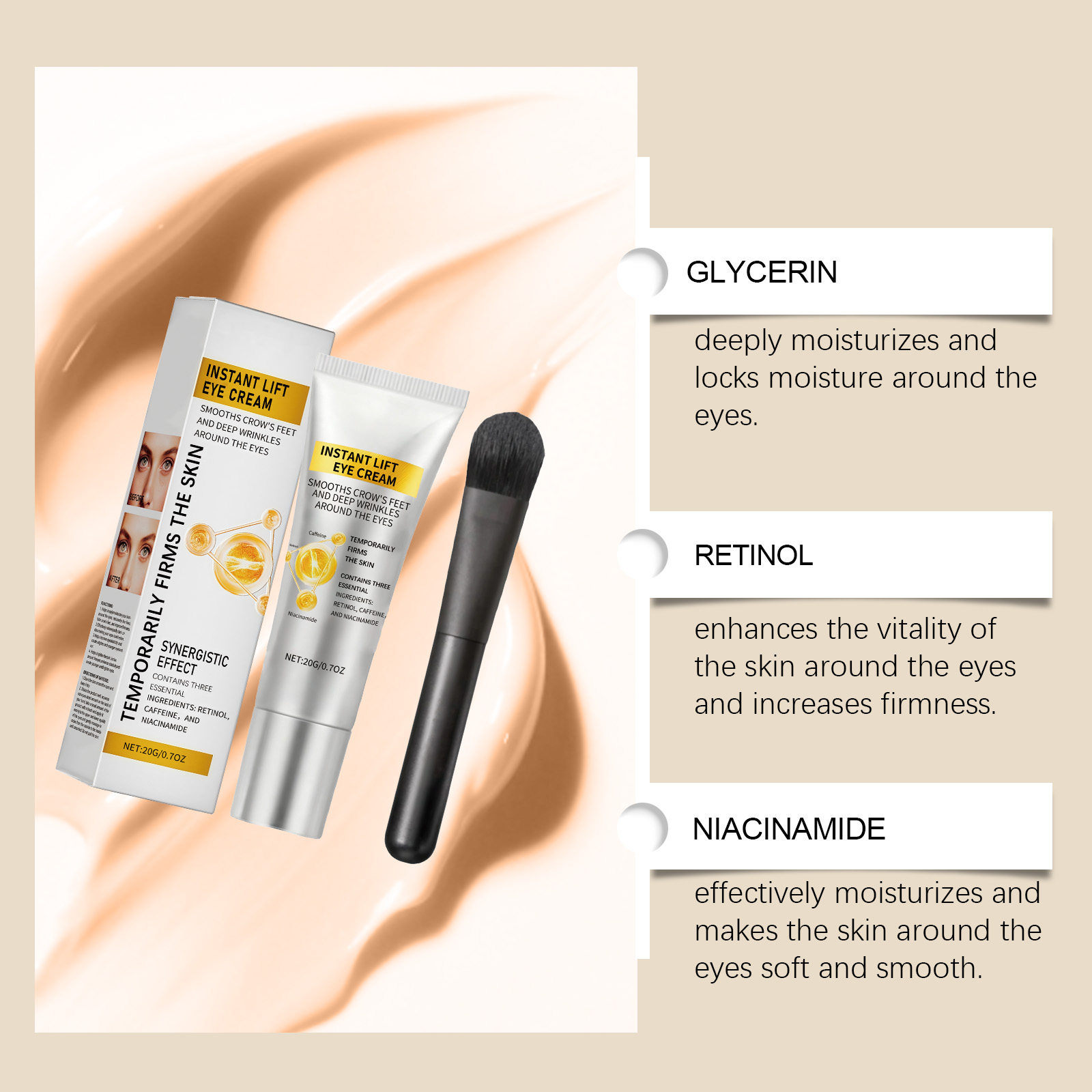Eye Cream Hydrous Light Texture Daily Mild Moisturizing Delicate Soft Hydrate Eye Skin Care Balm