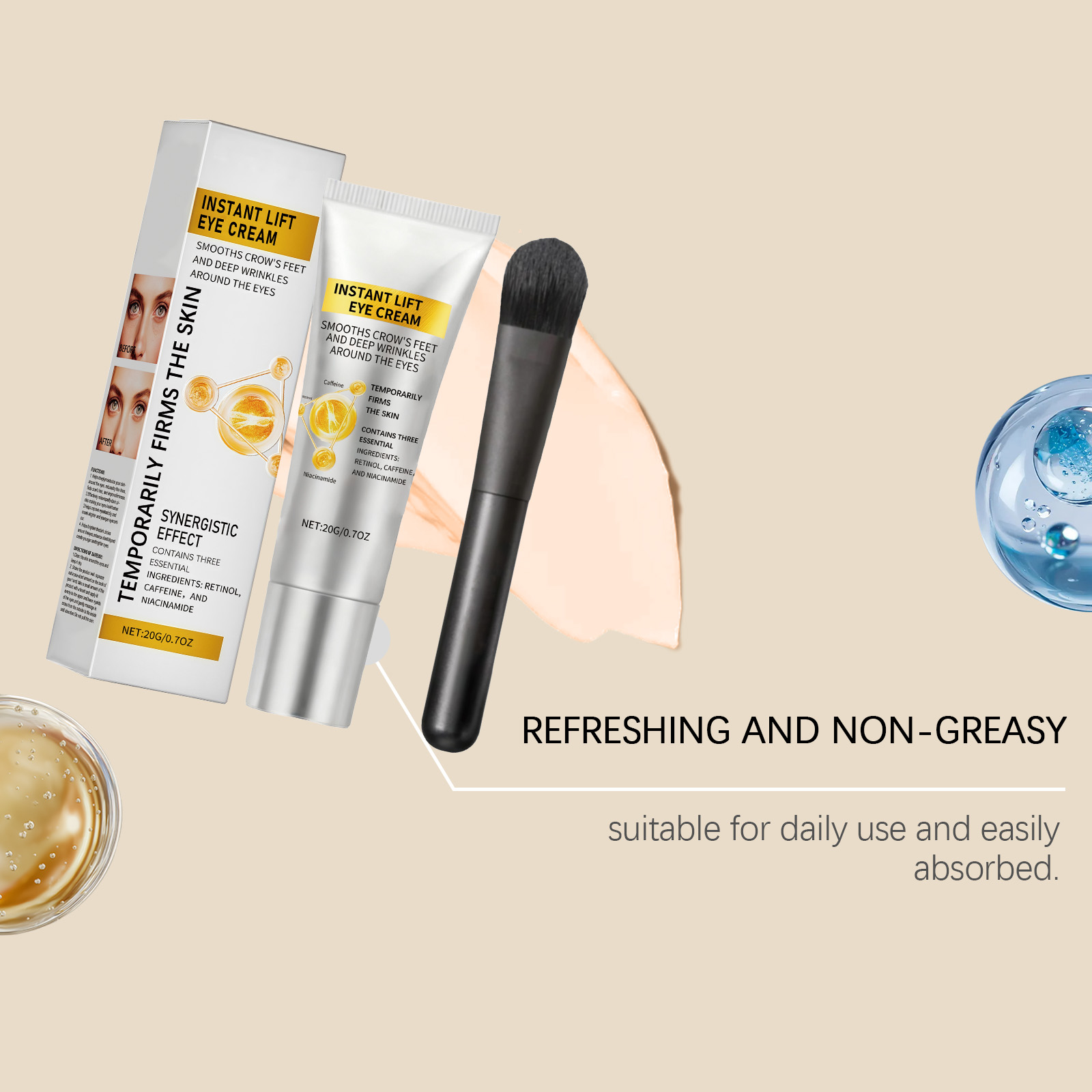 Eye Cream Hydrous Light Texture Daily Mild Moisturizing Delicate Soft Hydrate Eye Skin Care Balm