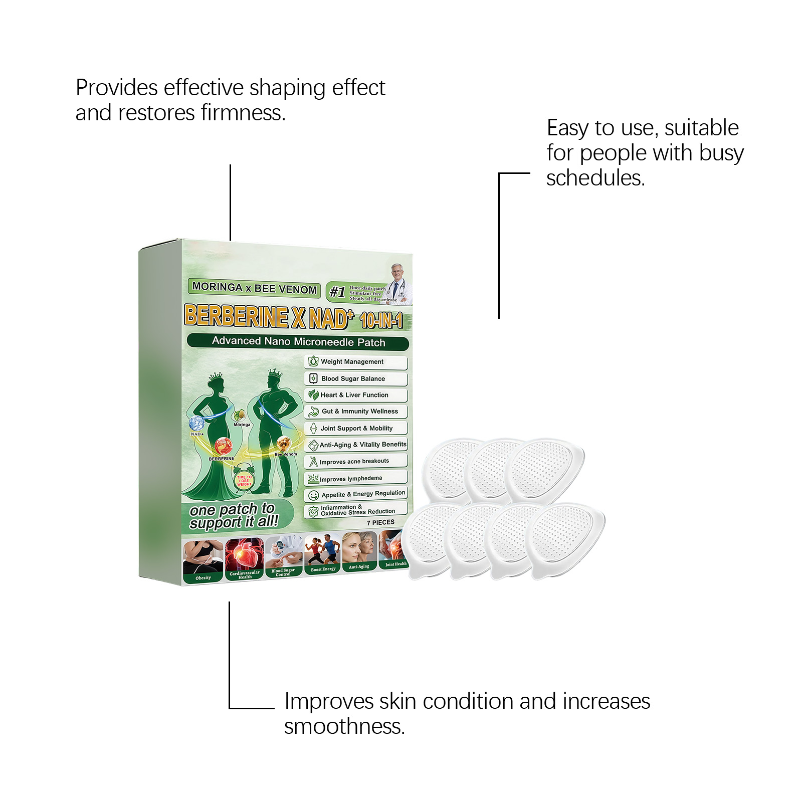 Body Care Patch Lightweight Breathable Comfortable Fit Skin Shape Management Enhance Curves Display Contour