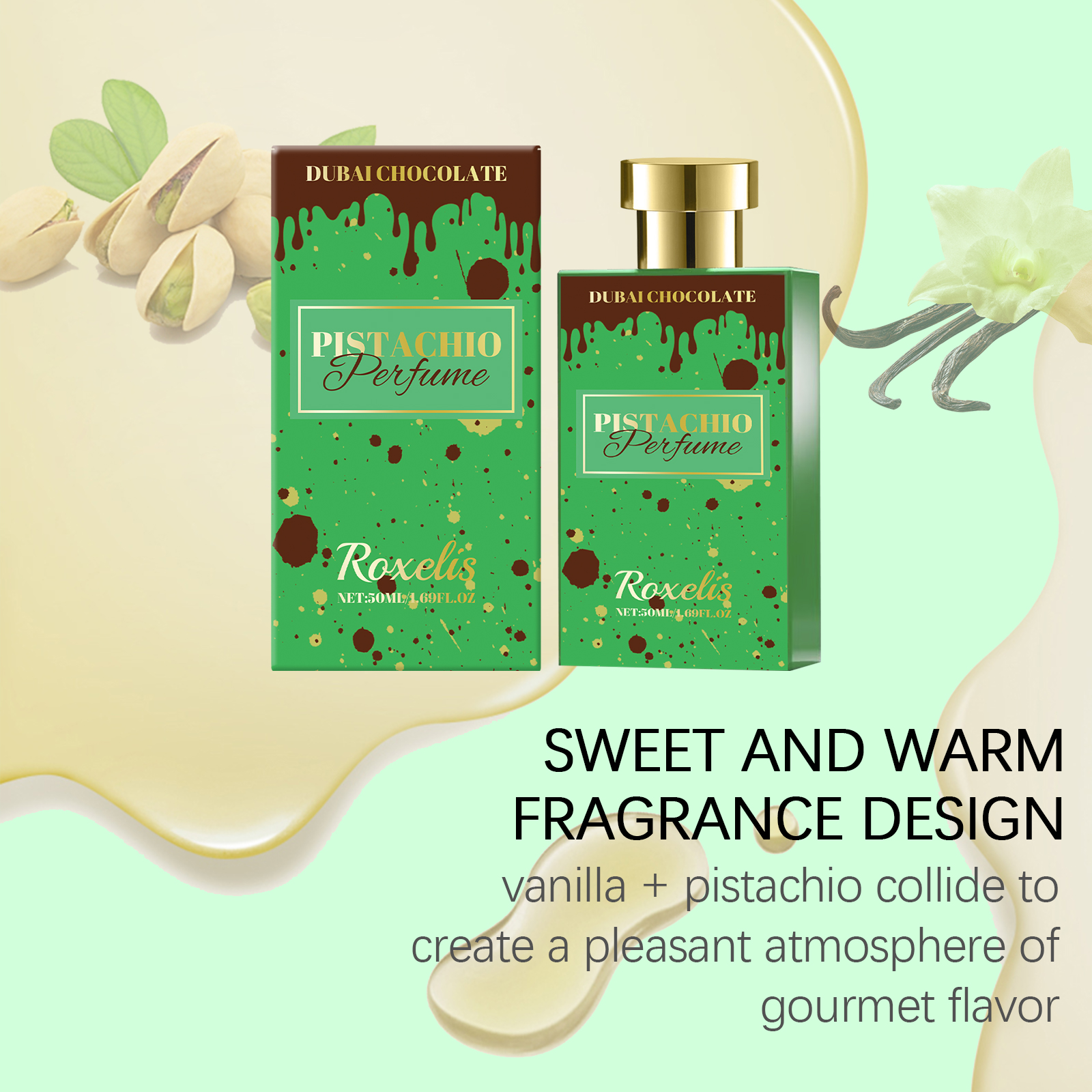 Pistachio Cocoa Perfume Vanilla Fruity Scent Long Lasting Premium Fresh Unisex Atmosphere Fragrance