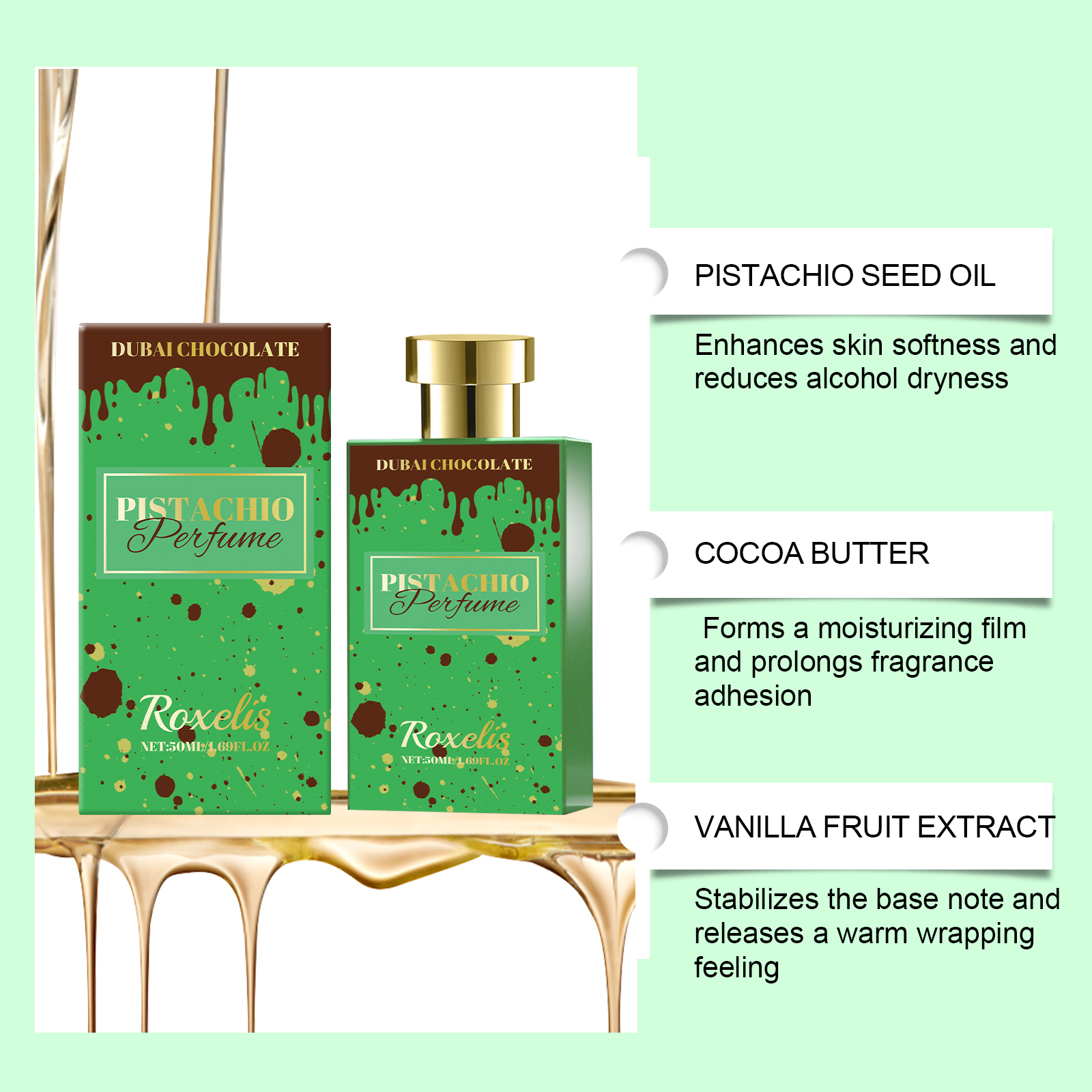Pistachio Cocoa Perfume Vanilla Fruity Scent Long Lasting Premium Fresh Unisex Atmosphere Fragrance