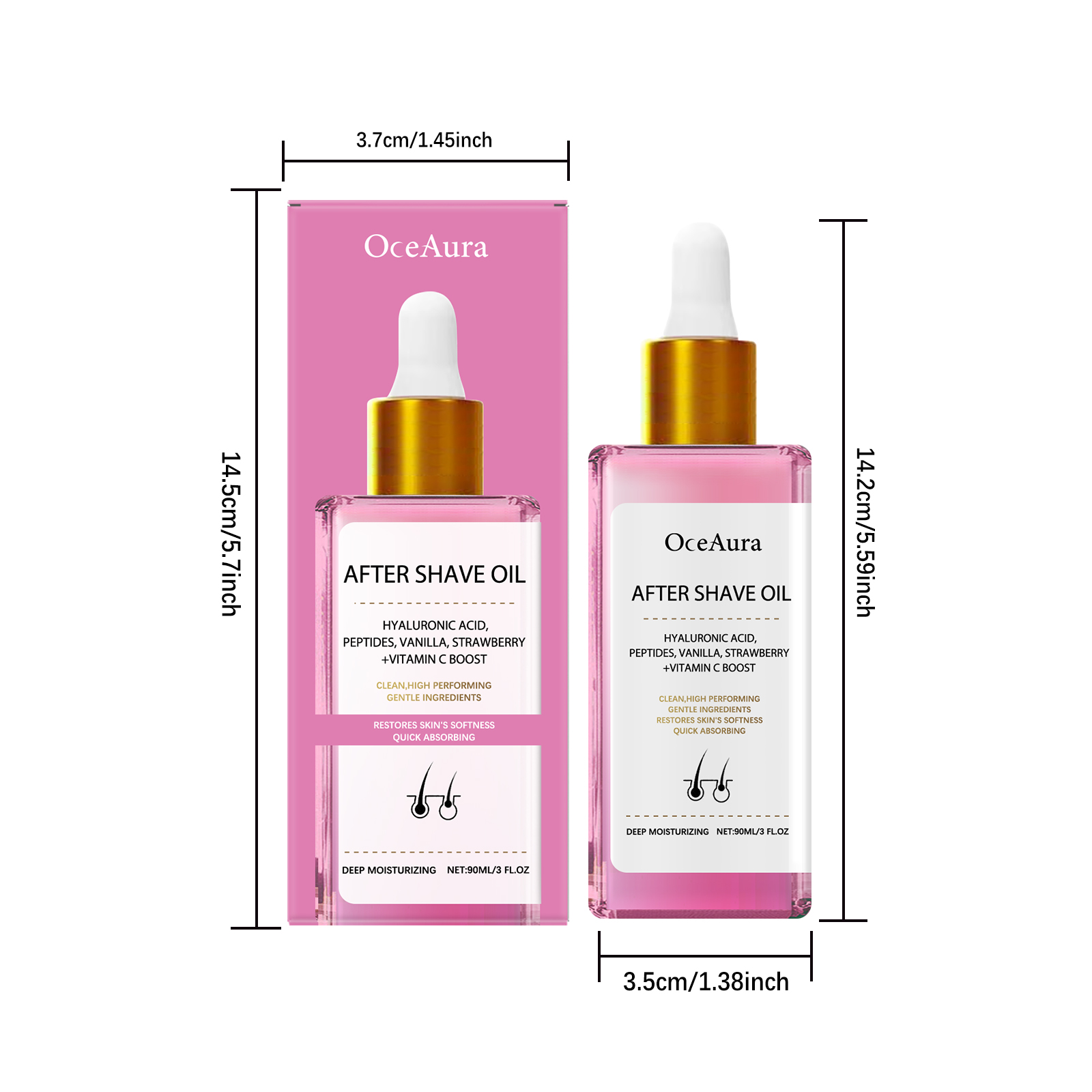Strawberry Flavored Hair Removal After Shave Care Oil Mild Ingredients Moisturize Nourish Soothe Smooth Skin