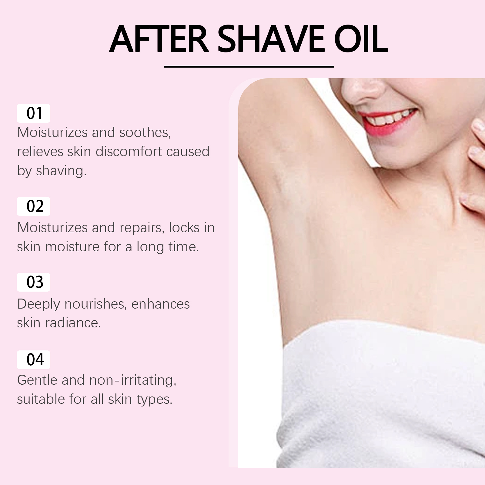 Strawberry Flavored Hair Removal After Shave Care Oil Mild Ingredients Moisturize Nourish Soothe Smooth Skin