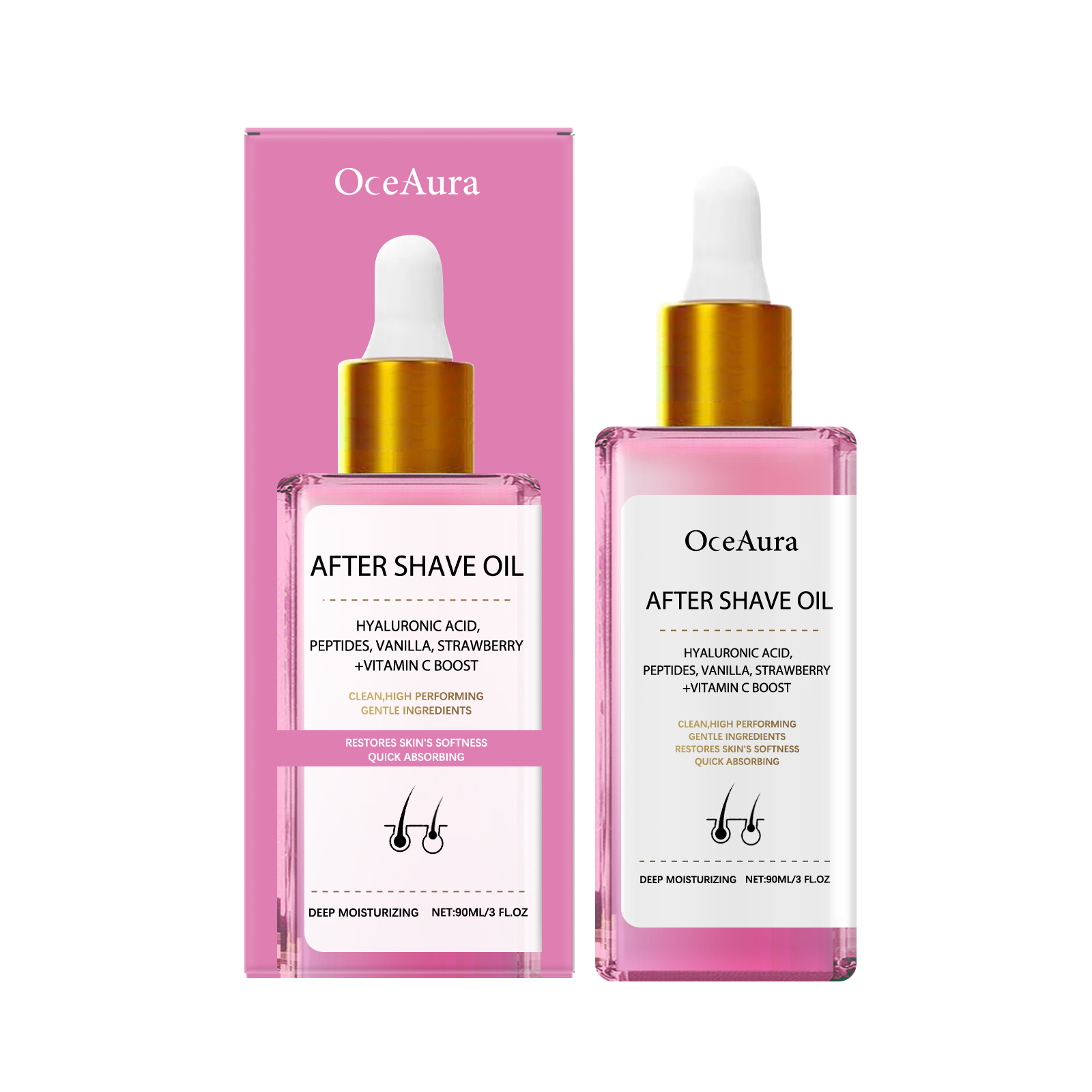 Strawberry Flavored Hair Removal After Shave Care Oil Mild Ingredients Moisturize Nourish Soothe Smooth Skin