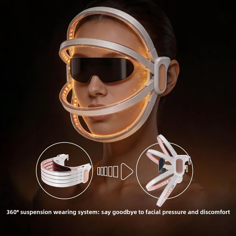 Foldable LED Phototherapy Face Mask 7 Color Photon Mask With Multi Light Energy Technology Red Blue Near Infrared Light for Skin Care Treatment