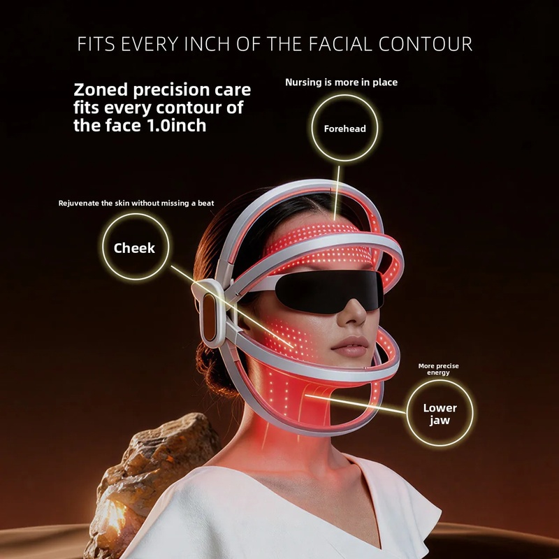 Foldable LED Phototherapy Face Mask 7 Color Photon Mask With Multi Light Energy Technology Red Blue Near Infrared Light for Skin Care Treatment