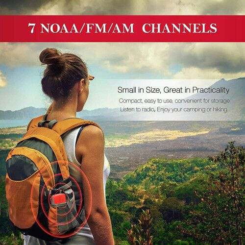 (Red) AM FM WB Emergency Solar Hand Crank Portable Radio With Dynamo And Flashlight
