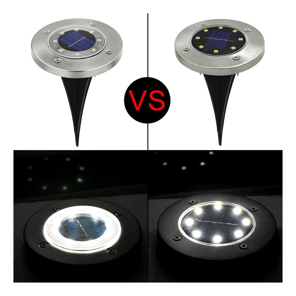 (Multicolor) 8 LED RGB Solar Lawn Yard Led Night Light Buried Solar Garden Light IP65 Wa