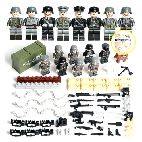 Military Mini Figures BaseSets Army guns Soldiers Weapons Toys Lego