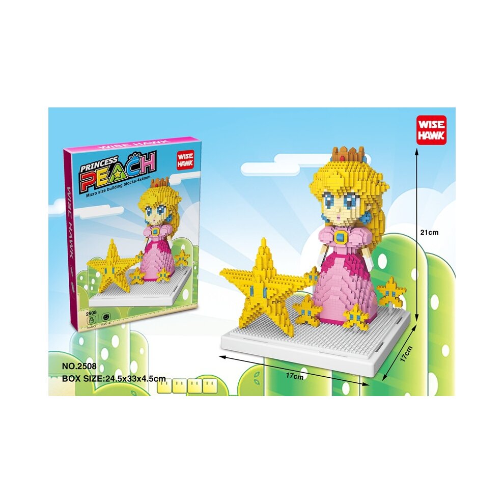 21CM Peach DIY Magic Blocks Princess Diamond Building Toys Gift Collection