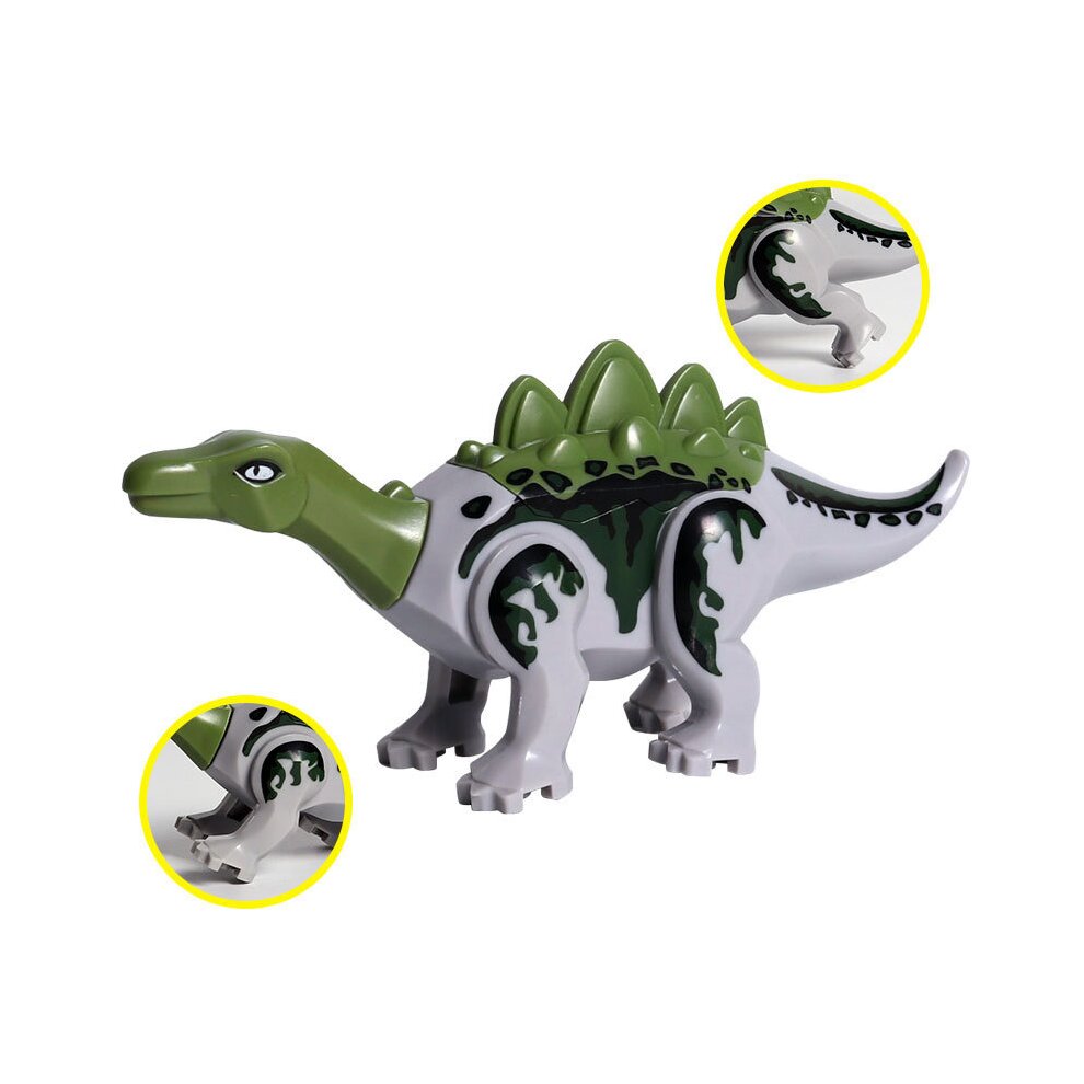 Jurassic Dinosaurs Minifigures Building Toys Playset 20 Pcs with Khaki Velociraptor Green Velociraptor Velociraptor Small Tyrannosaurus Rex Indominus Rex Tyrannosaurus Triceratops Tyrannosaurus Rex Stegosaurus Dilophosaurus Gifts for Kids