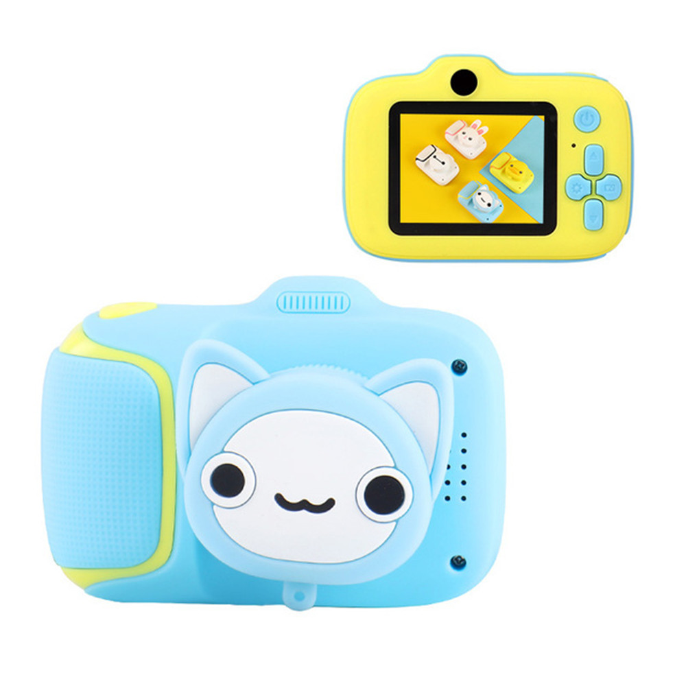 (Yellow) 1080P Kids Digital Camera Cartoon Cute Video Recorder Toy Outdoor Photography Camera with 32GB SD Card Gift for Boys and Girls