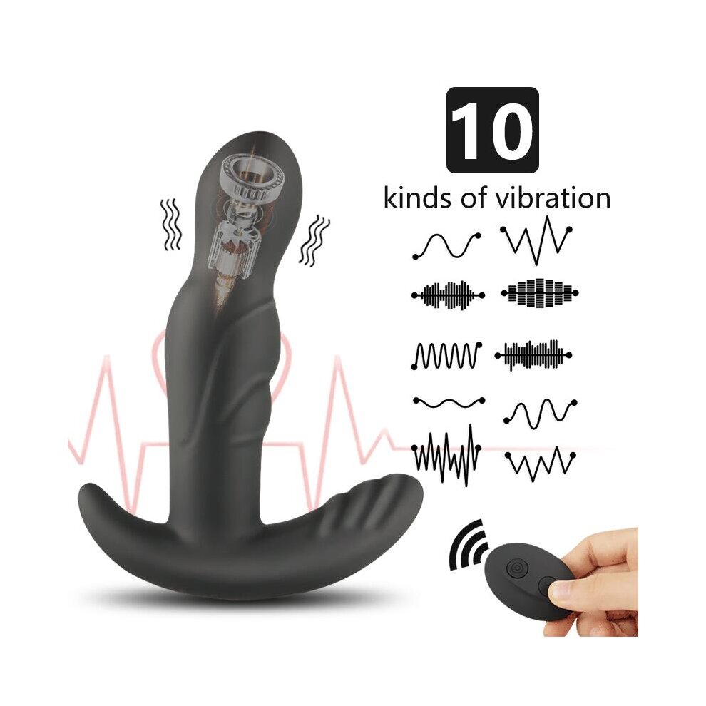 (Purple) Male Vibrating Prostate Massager Stimulator Anal Vibrator Anal Plug Adult Men Couples Gay Sex Toys for Beginner and Advanced Player Ergonomic Design 360 Degree Rotating 10 Vibration Modes