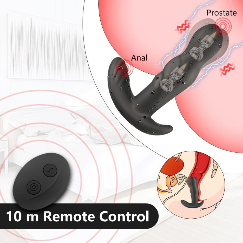 (Purple) Male Vibrating Prostate Massager Stimulator Anal Vibrator Anal Plug Adult Men Couples Gay Sex Toys for Beginner and Advanced Player Ergonomic Design 360 Degree Rotating 10 Vibration Modes