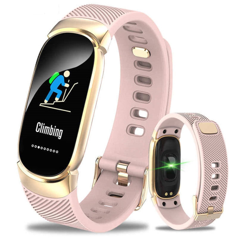 (Pink) Sports bracelet Smart Watch Step Counter Information Reminders Color Screen For Men Women