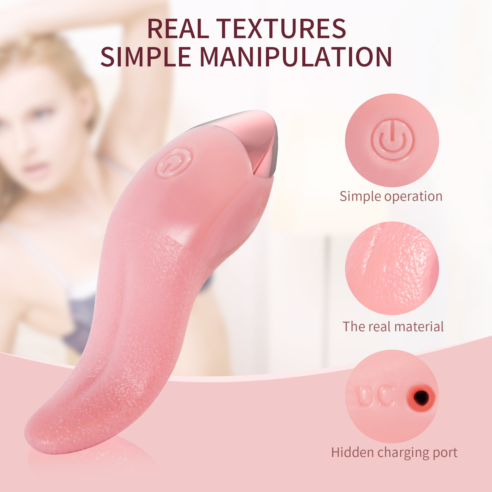 Clitoral Vibrator Sex Toy Tongue Licking Toy G Spot Dildo Stimulator Oral Sexual Toys Nipples Massager with 10 Vibration Modes Waterproof Adult Toys for Women Masturbation Couples Foreplay Pleasure
