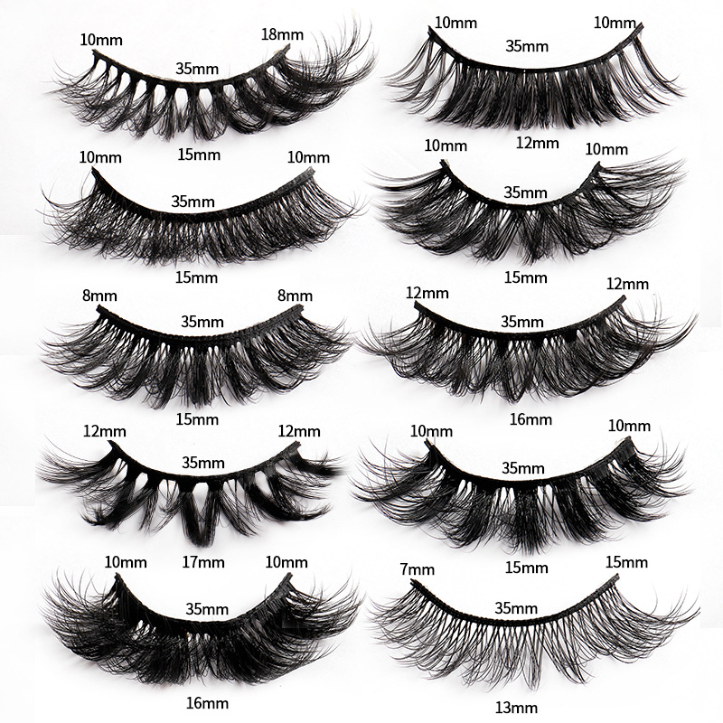 (Lash~915) False Eyelashes Cross Curling Eyelash Dense Extension Fake Eyelashes 6D Fluffy Wispy Faux Hair Reusable Beauty Eye Lashes for Party Makeup 9 Pairs
