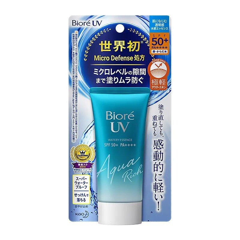 Biore Kao UV Sunscreen Aqua Rich Watery Essence SPF50+ PA++++