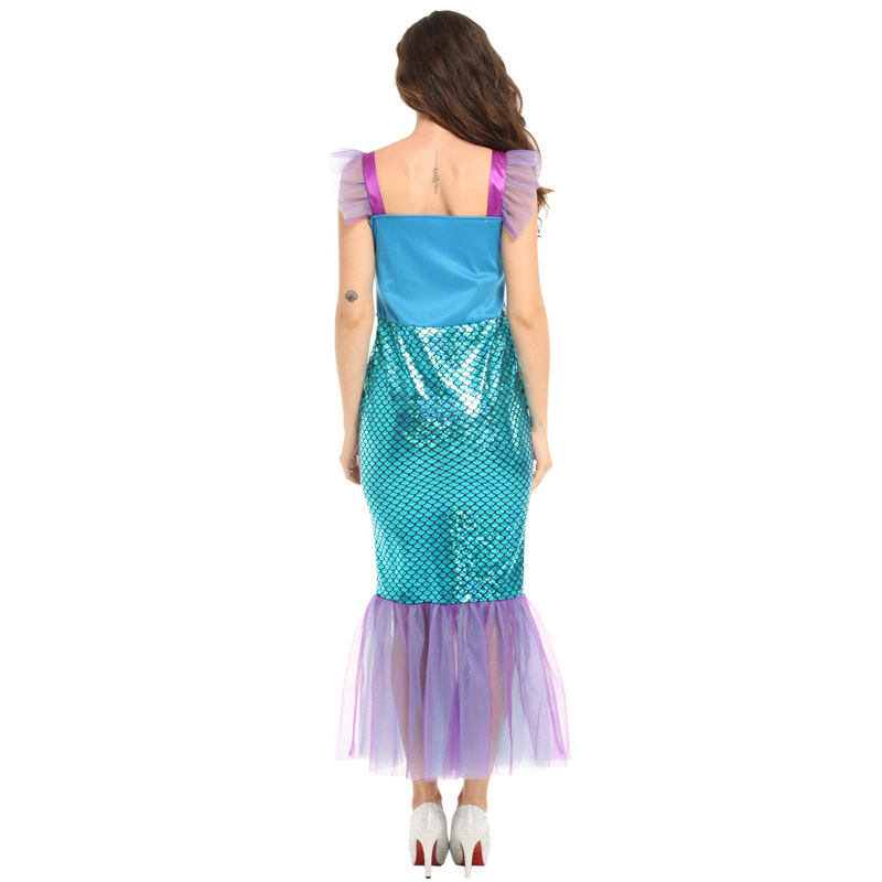 (155~165cm) Mermaid Costume Adult Halloween Costume Women Mermaid Princess Dress