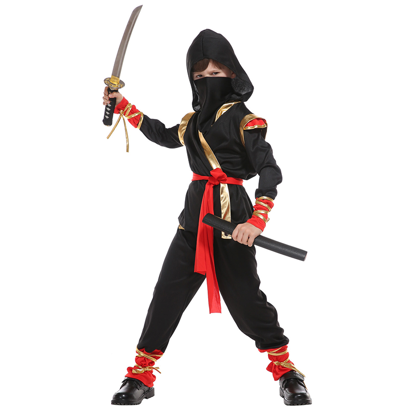 (110~120cm) Ninja Cosplay Costumes for Kids Boy Halloween Best Children Gifts
