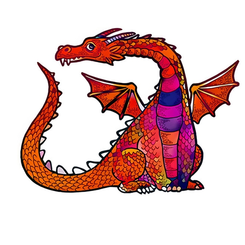 Red Dragon Jigsaw Puzzles Animal Birthday Gift Idea for Kids Adults Family Game and Hobby